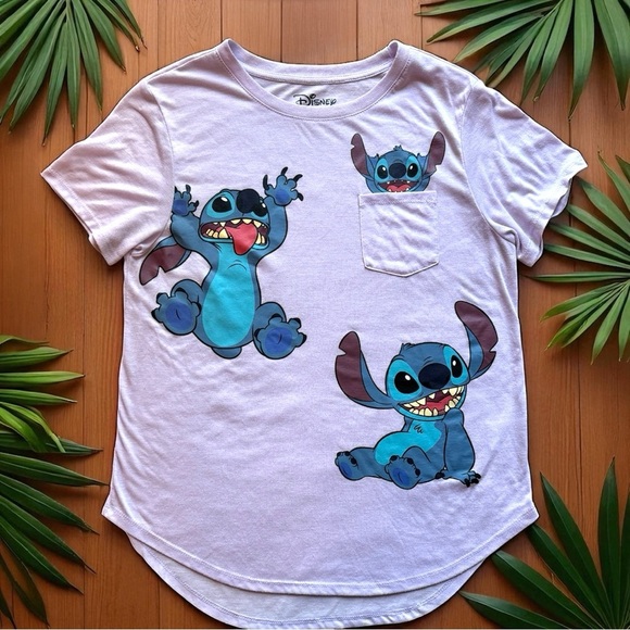 DISNEY Lavender Stitch Graphic T-Shirt – Size L (11-13) - Picture 5 of 10